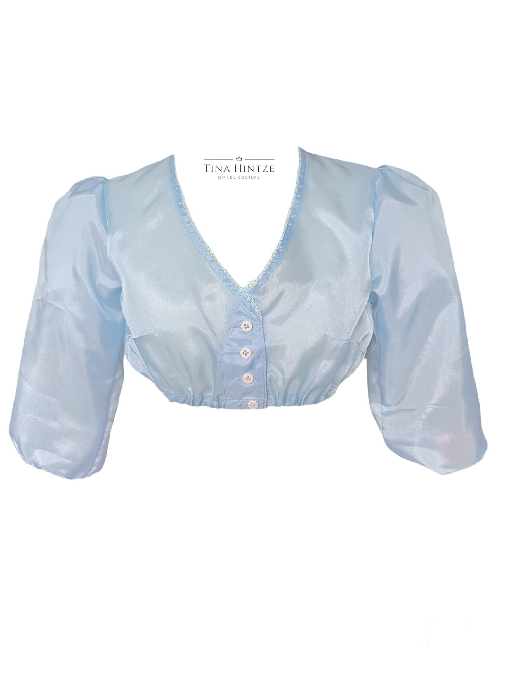 Dirndlbluse Ida Organza Hellblau