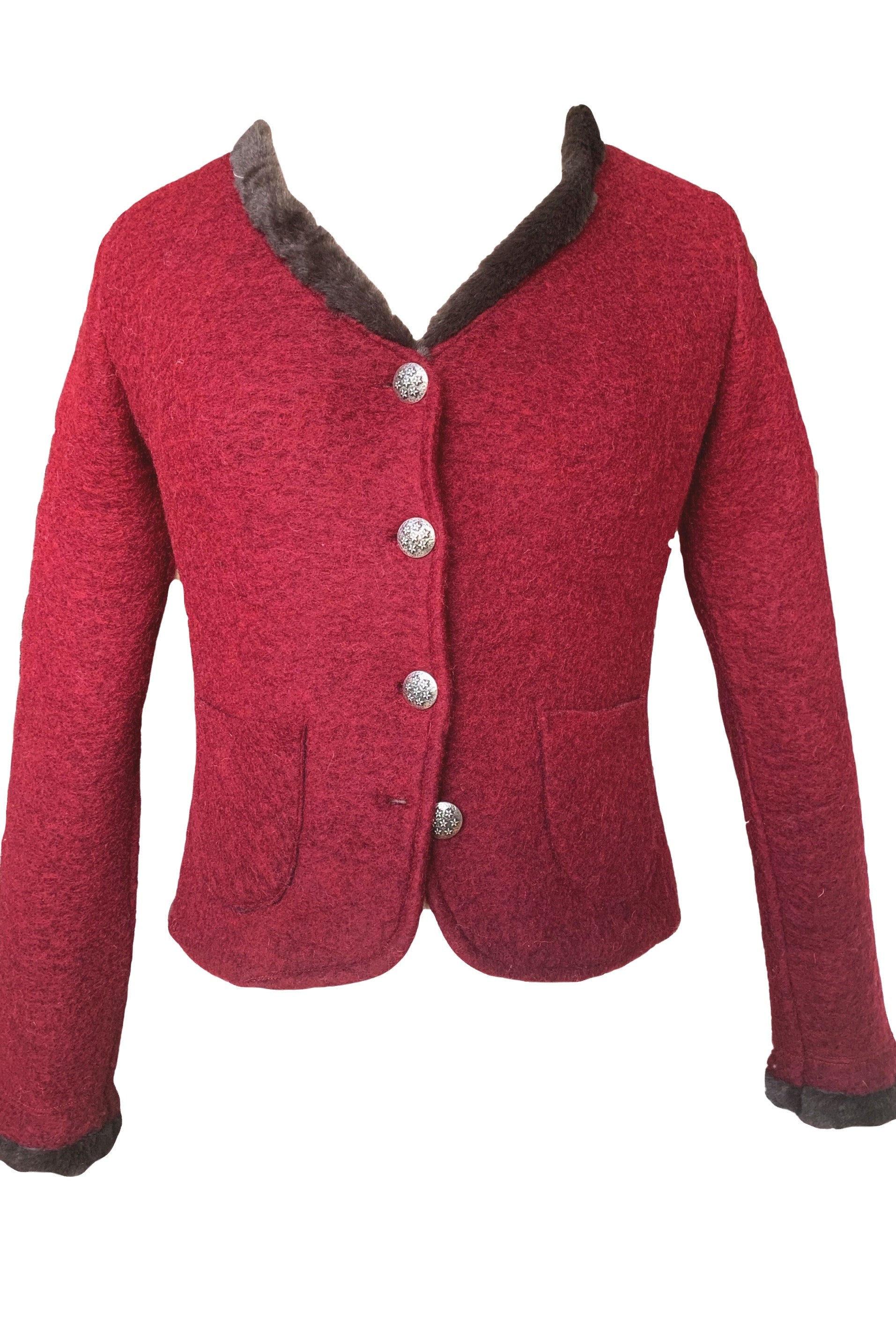 Blazer Weinrot V-Ausschnit